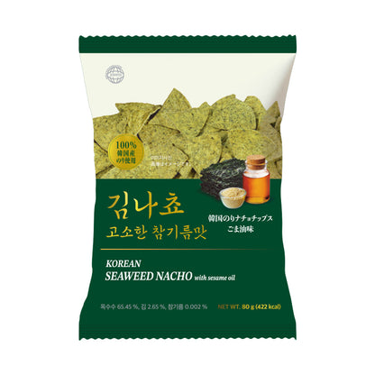 韓国海苔ナチョチップス（ごま油味）　80g×16袋入